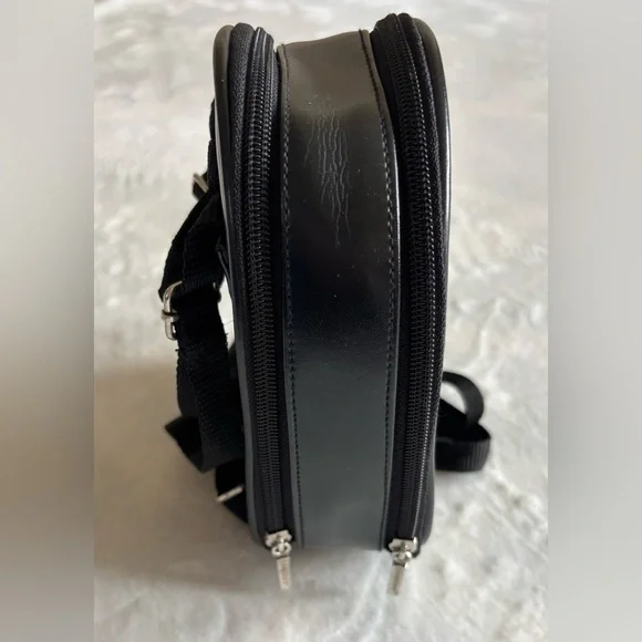 Atmosphere Backpack Black Charcoal Compact Small Faux Leather OS Unisex - Picture 4 of 10